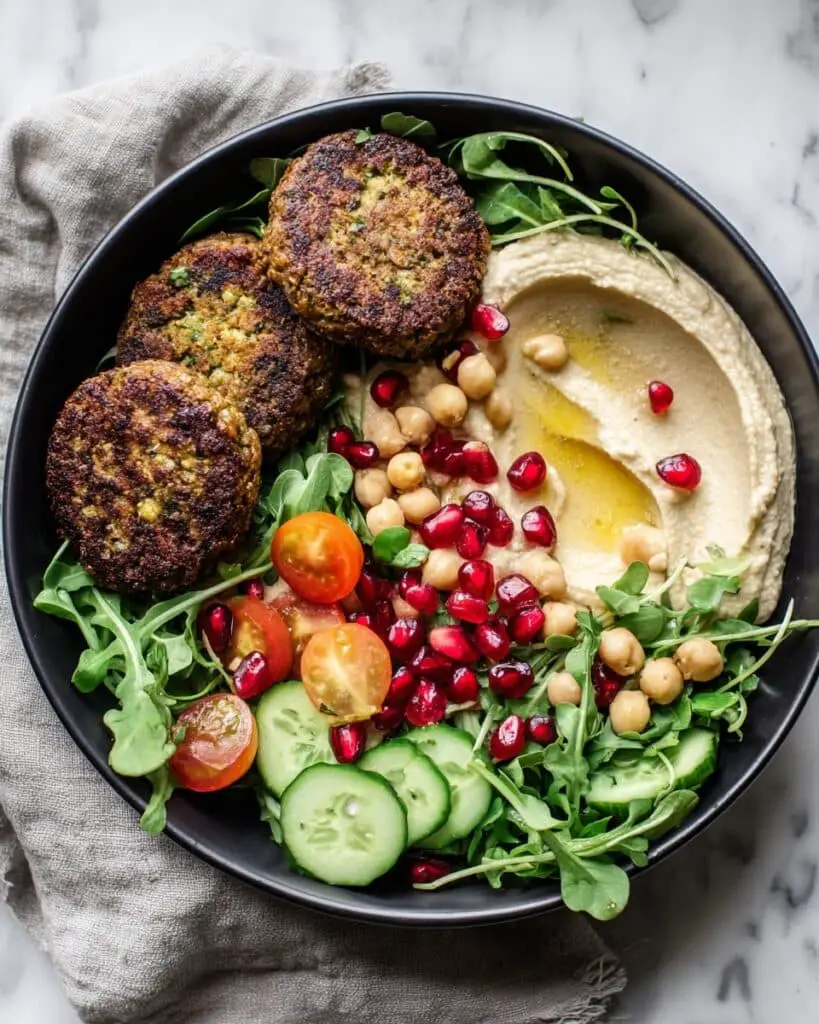 Waffle Falafel with Tahini Sauce and Fresh Veggies Recipe