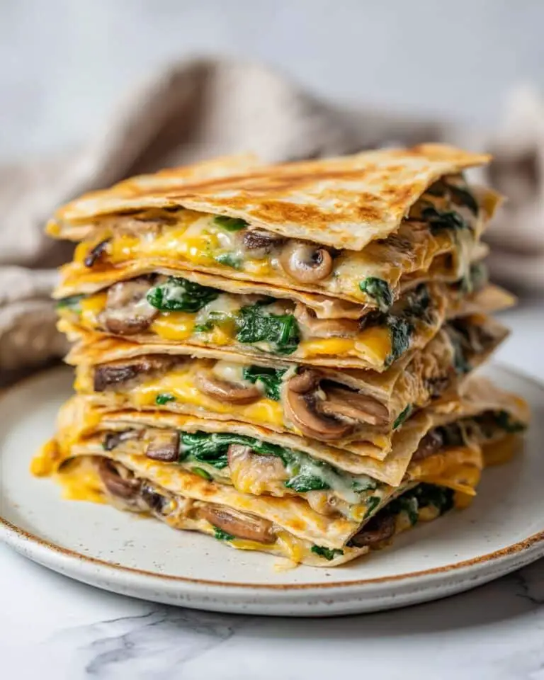 Mushroom & Spinach Quesadilla Recipe