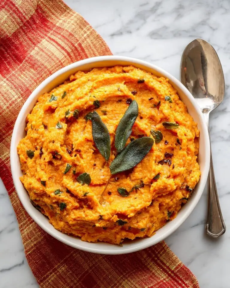 Mashed Sweet Potatoes with Maple Syrup and Crispy Sage Recipe