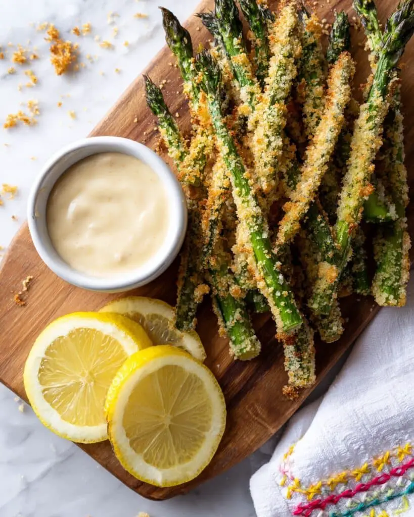 Air Fryer Crispy Asparagus with Lemon Aioli Recipe