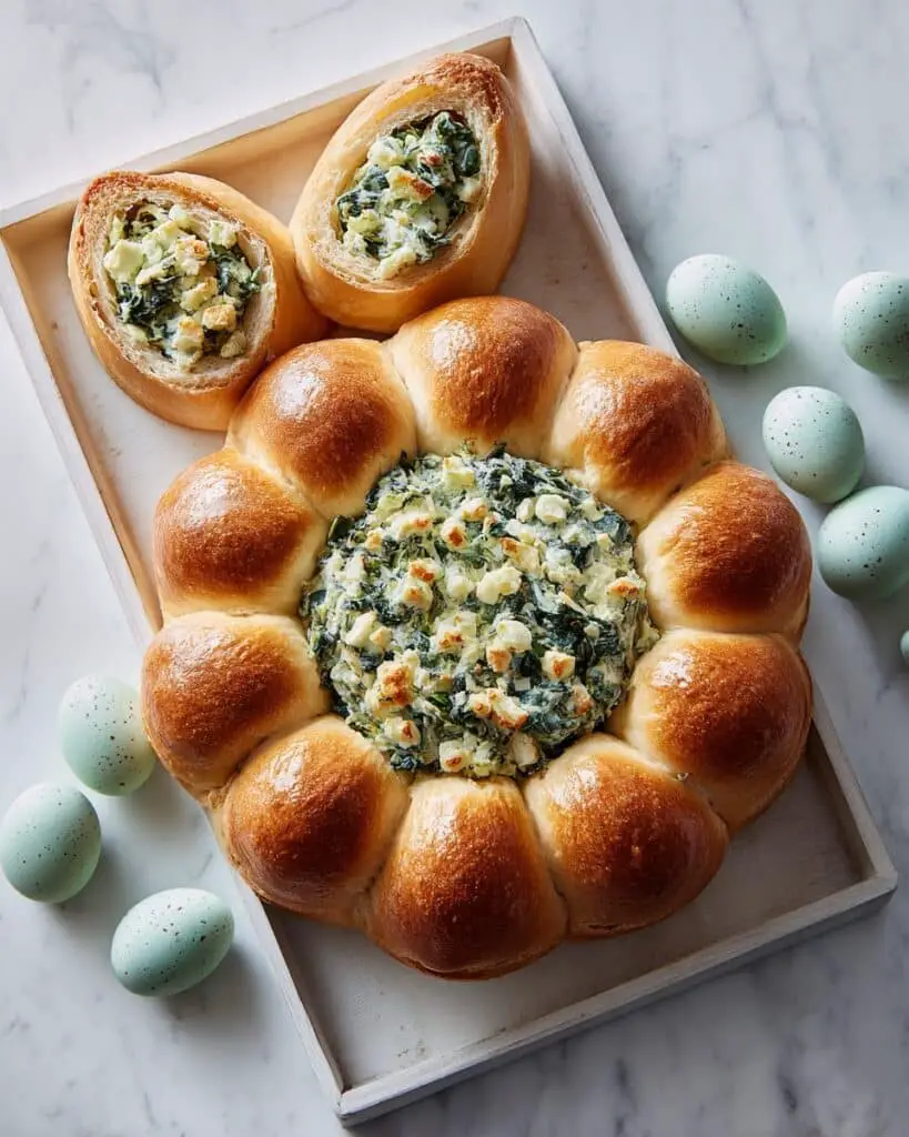 Bunny Spinach Artichoke Dip in Crescents Recipe
