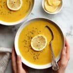 Lemony Lentil Corn Soup with Cumin and Curry Recipe