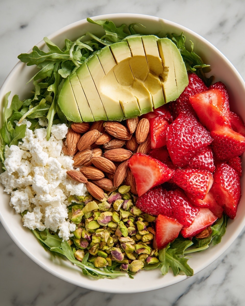 Strawberry Crunch Salad with Honey Lemon Champagne Vinaigrette Recipe - Recipe Image