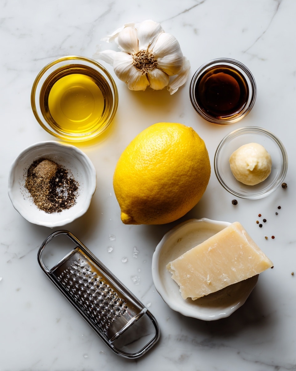 A close-up of a salad in a bowl where smooth yellow dressing is being poured from a glass container onto the veggies. The bowl contains bright yellow and red chopped bell peppers, white pasta shaped like bows with ridged edges, and fresh green cucumber cubes. There are also pieces of red onion mixed in, along with green herbs. The background is a white marbled texture. photo taken with an iphone --ar 4:5 --v 7