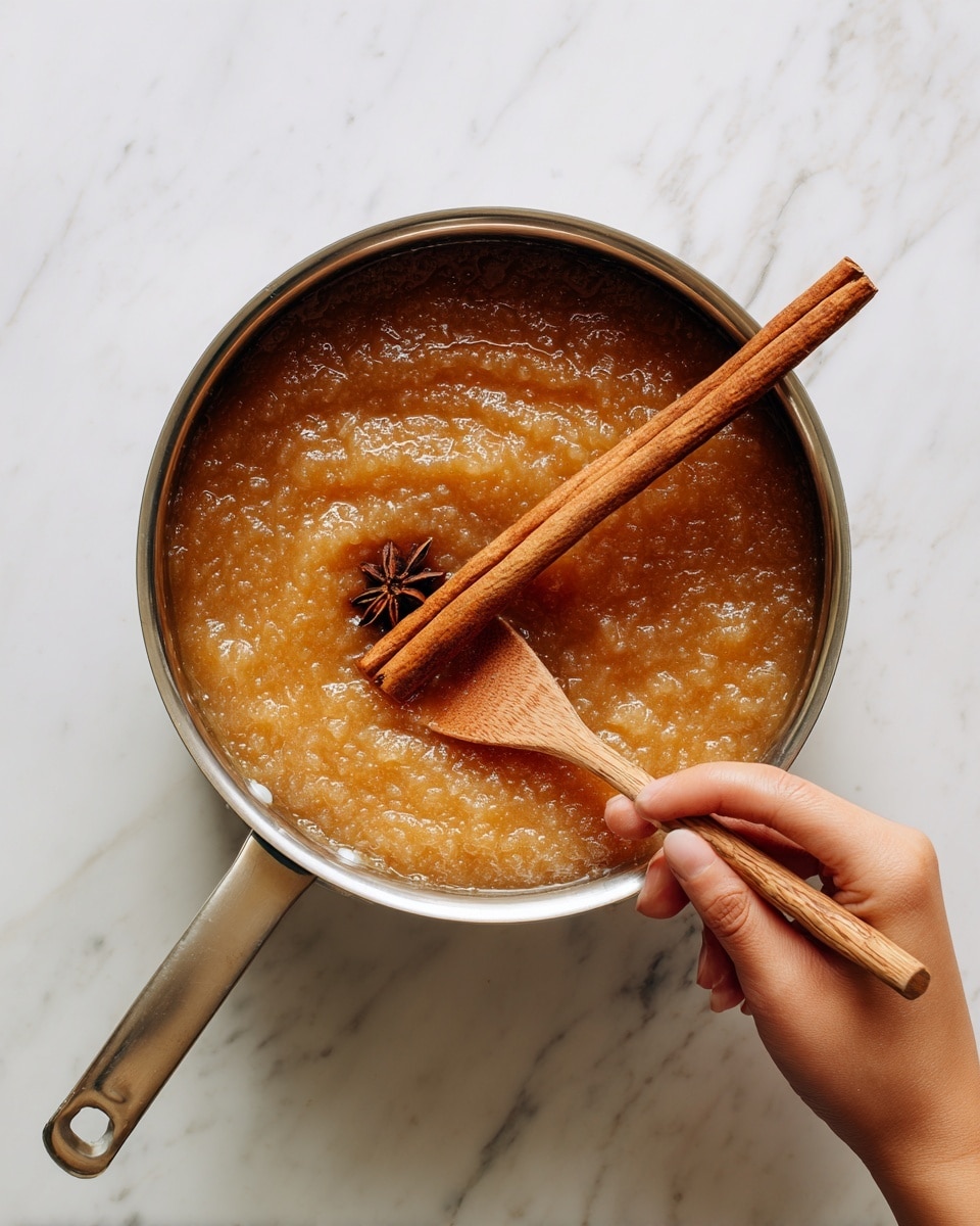 The image shows six red and yellow apples with a slightly rough texture scattered on a white marbled surface. There are two small white bowls, one filled with brown liquid likely honey or syrup, and the other filled with white sugar granules. A cinnamon stick lies near the bowl with the brown liquid. The apples have a natural shine and some small spots adding to their freshness. photo taken with an iphone --ar 4:5 --v 7