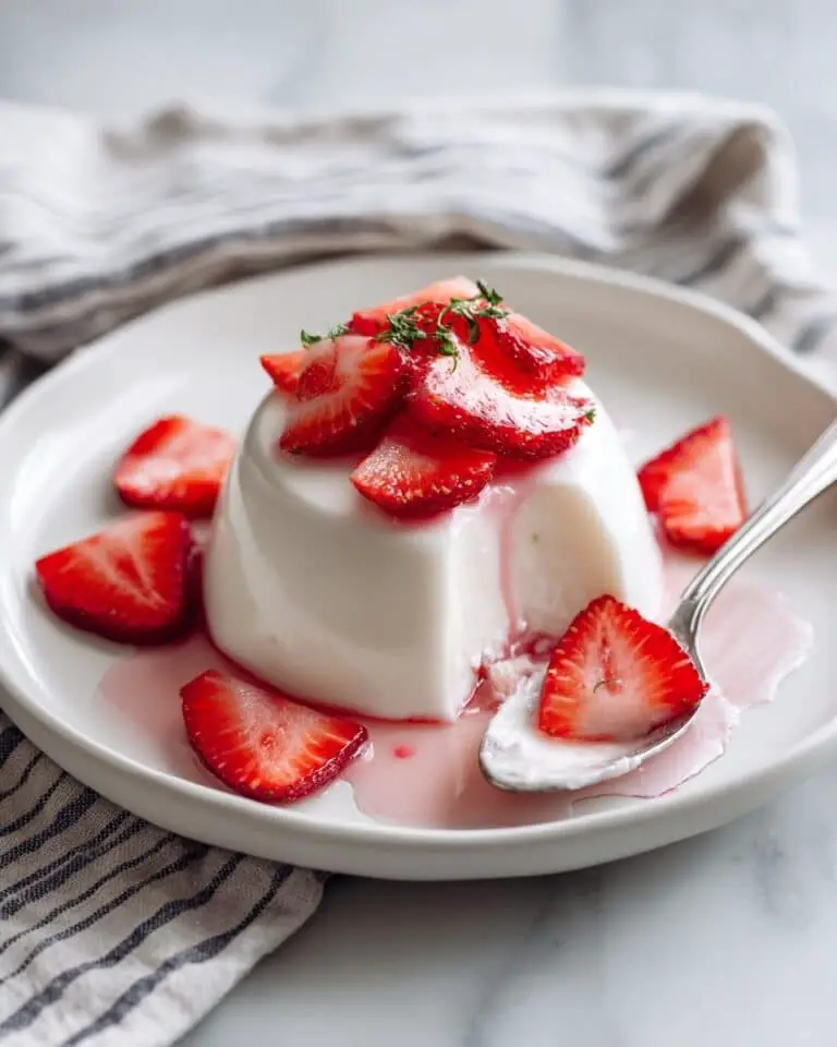 Honey Vanilla Panna Cotta with Fresh Macerated Strawberries Recipe