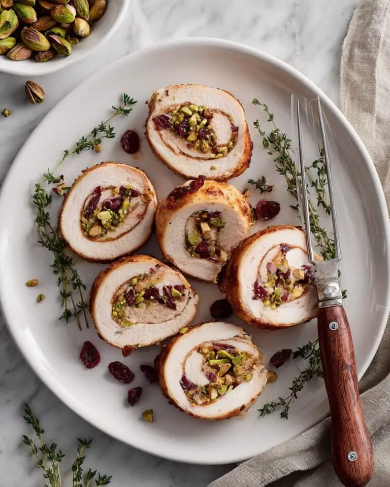 Stuffed Roasted Turkey Breast with Cranberries and Pistachios Recipe