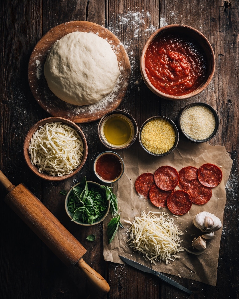 A close-up view of a layer of smooth, pale dough laid flat on a white marbled surface. On top, a thick, bright red tomato sauce is being spread evenly in a swirling motion by a spoon with a shiny metal surface. The sauce has a slightly chunky texture and a glossy appearance, covering the center of the dough and extending outward in spirals. In the background, a transparent glass bowl filled with the same tomato sauce is visible on the white marbled surface. photo taken with an iphone --ar 4:5 --v 7