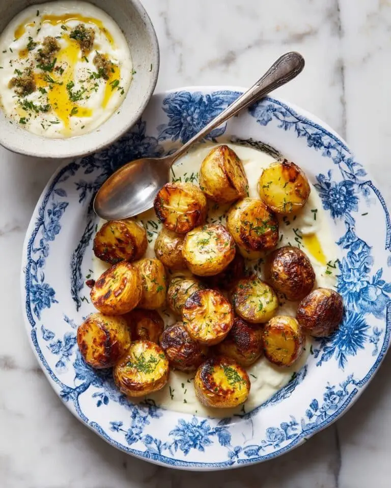 Crispy Parmesan Roasted Potatoes with Garlic, Lemon & Herbs Recipe