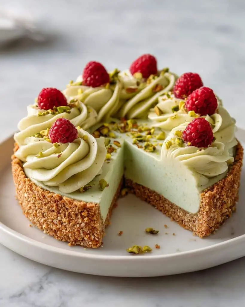 Raspberry & Pistachio Frangipane Tart with Whipped Pistachio Ganache Recipe