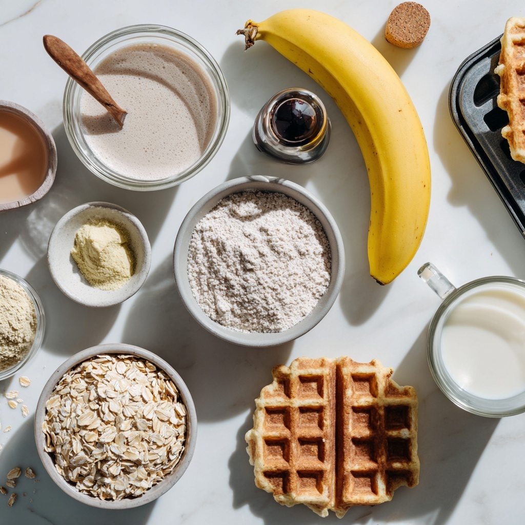 A clear blender bowl filled with four thick banana chunks floating in light brown liquid mixed with powder, with a white blade in the center and some powder settled near the edge, all placed on a white marbled surface photo taken with an iphone --ar 4:5 --v 7