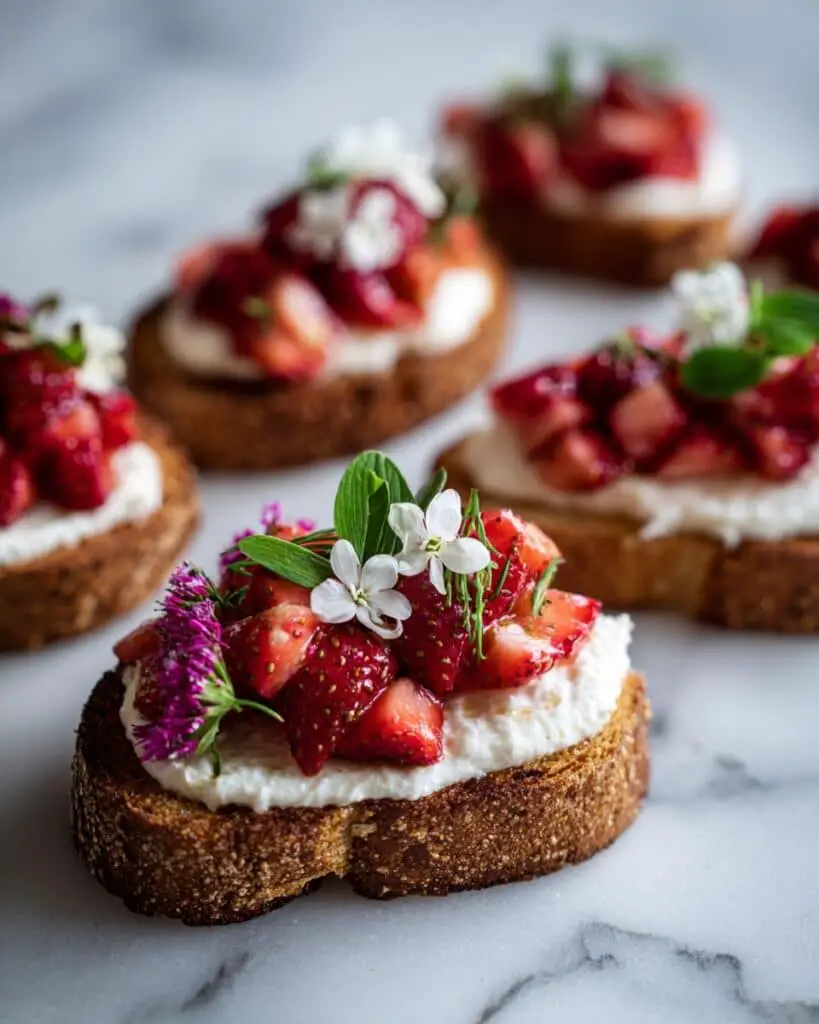 Crostini with Balsamic Strawberries and Ricotta Recipe