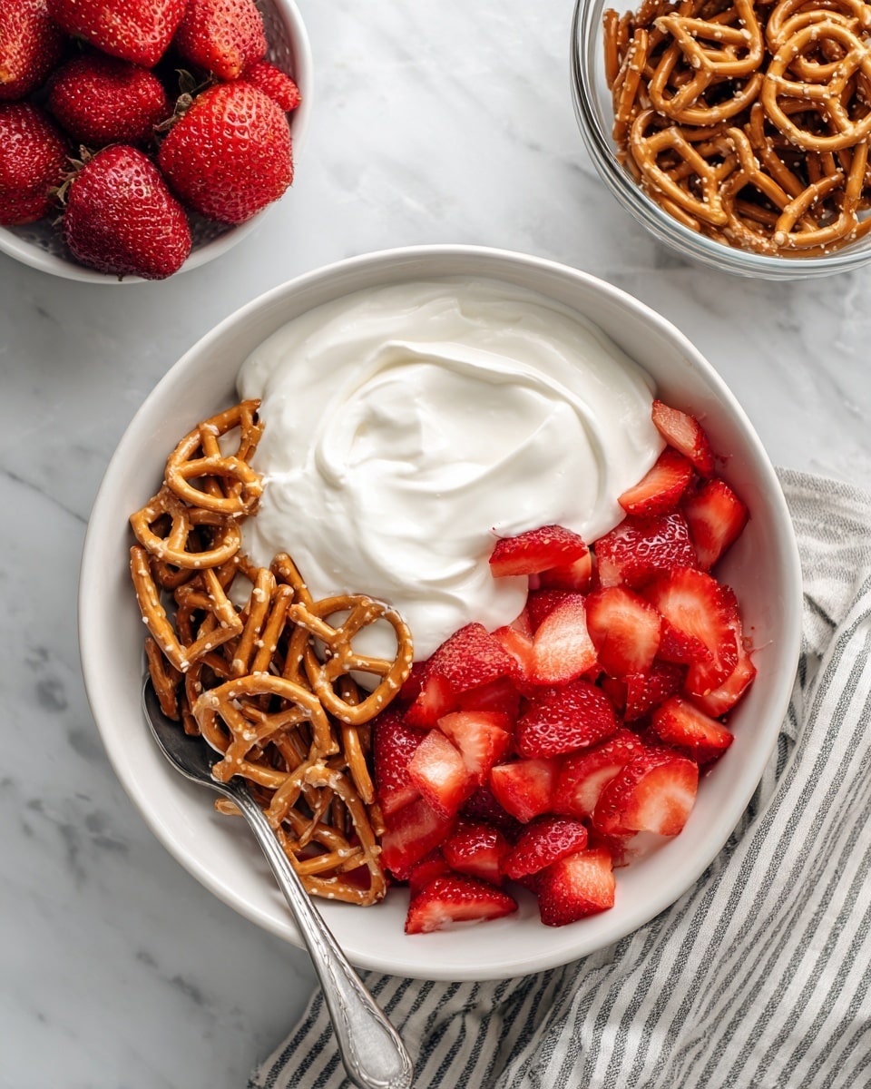 High-Protein Strawberry Pretzel Salad Bowl Recipe - Recipe Image
