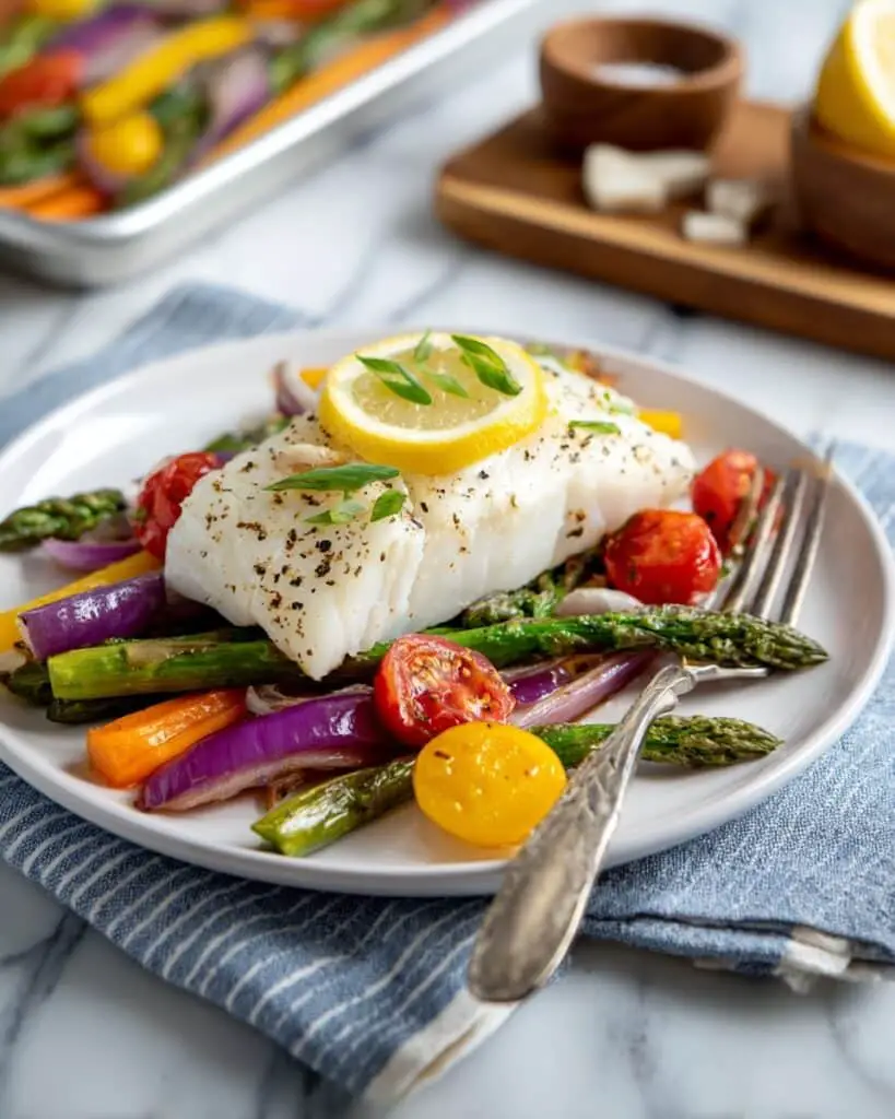 Easy Baked Cod with Spring Vegetables Recipe