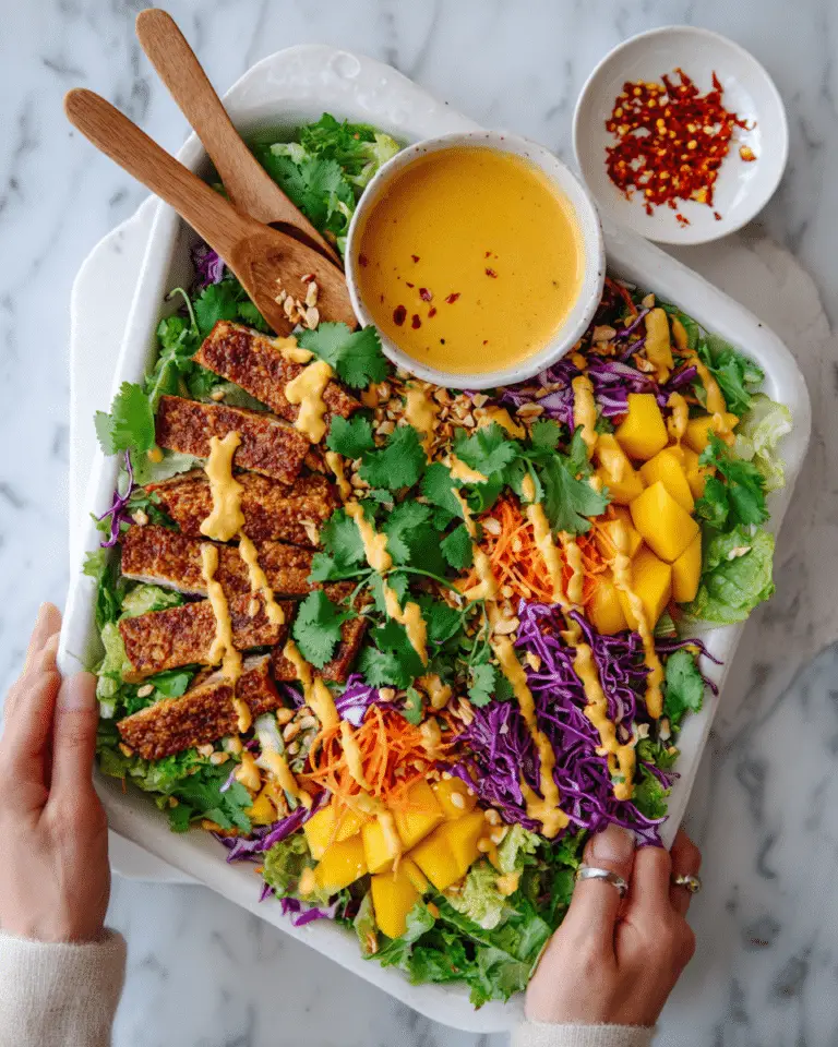 Vibrant Mango Salad with Peanut Dressing Recipe