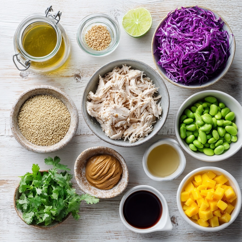 A clear glass bowl shows layers of ingredients from above. At the bottom is a dark brown liquid, shiny and smooth. On top, there are blobs of several different sauces: a thick light brown creamy layer, a red thick sauce, and a sprinkle of brown granular powder. A golden thick liquid is being poured over these layers from a wooden spoon held by a woman's hand. The bowl is placed on a white marbled surface with a silver whisk lying beside it. photo taken with an iphone --ar 4:5 --v 7