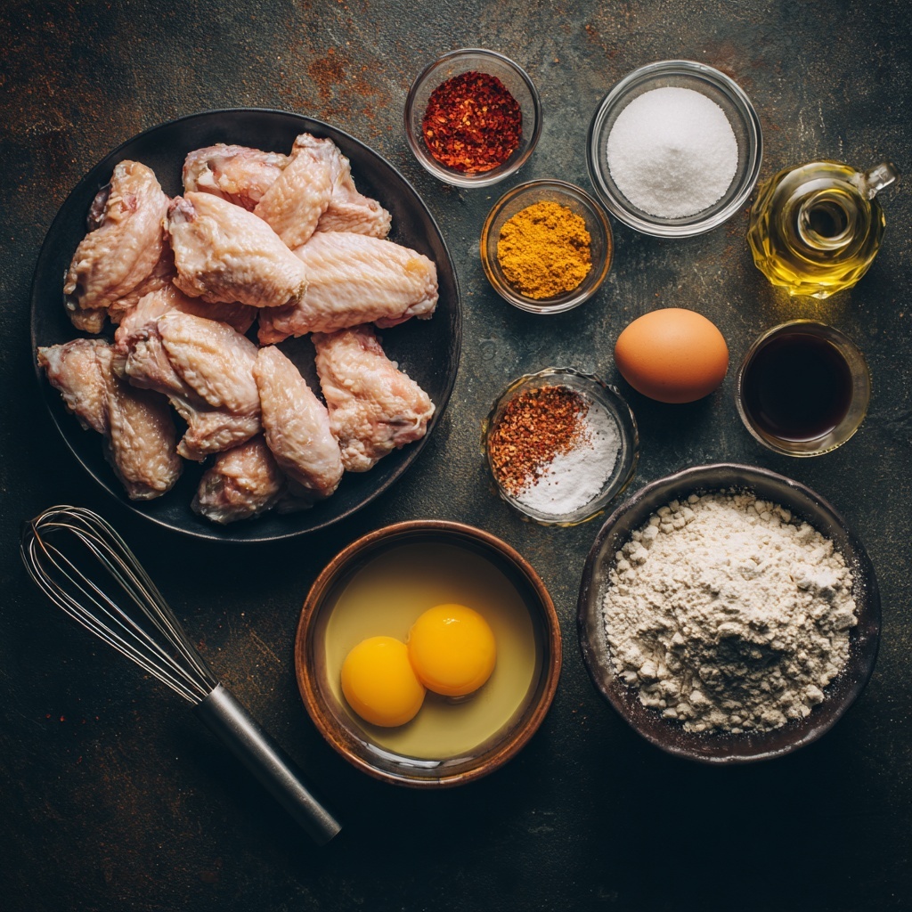 The image shows two scenes side by side on a white marbled surface. On the left, there is a clear plastic zip-lock bag filled with many chicken wings covered in a light brown marinade, the skin slightly shiny and wet. On the right, there is a round metal bowl filled with chicken wings coated evenly in a thicker beige sauce, resting inside the container with some of the sauce stuck to the bowl's sides. Both scenes are clean and focused on the raw chicken wings in their marinades, displayed clearly. Photo taken with an iphone --ar 4:5 --v 7