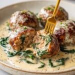 Chicken Florentine Meatballs in Creamy Wine Sauce Recipe