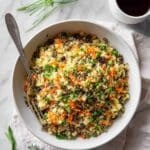Quinoa Lentil Salad with Carrots, Almonds, and Fresh Herbs Recipe