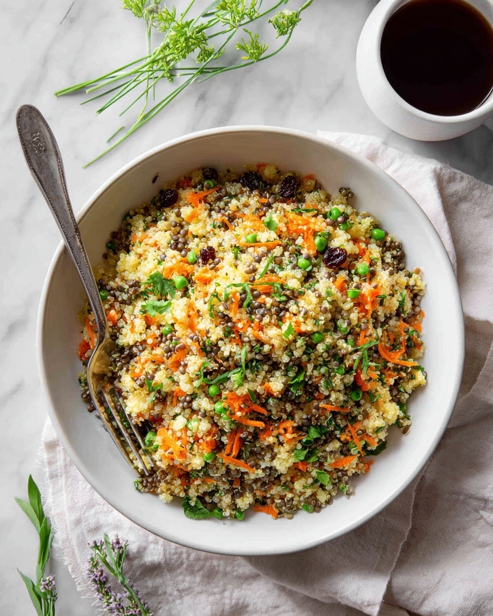 Quinoa Lentil Salad with Carrots, Almonds, and Fresh Herbs Recipe