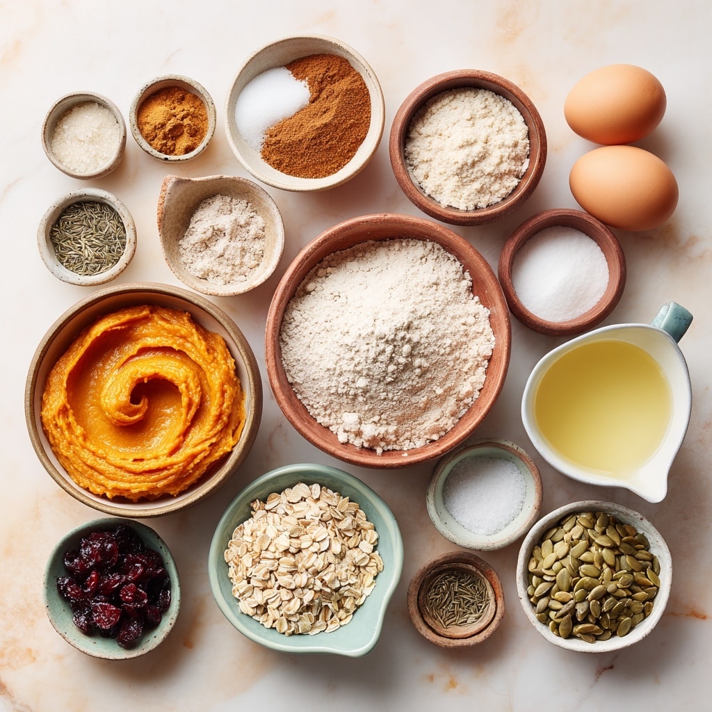 A stack of four thick rectangular bars with a dense, crumbly texture, each bar coated on the sides with a mix of pumpkin seeds and sunflower seeds. The bars are a warm golden-brown color, showing a moist and slightly grainy interior. They sit on a white piece of parchment paper placed on a light wooden board with scattered crumbs around. To the side, a silver knife rests on the board. The background shows a white marbled surface in soft focus. Photo taken with an iphone --ar 4:5 --v 7