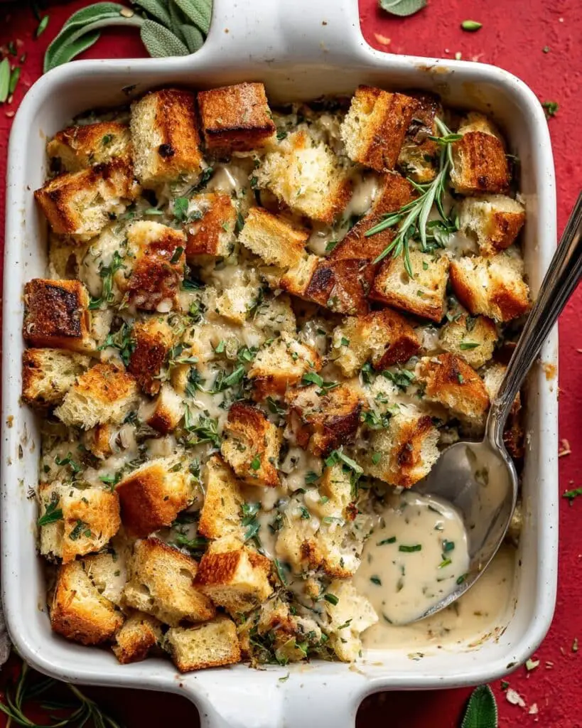 Savory Mushroom and Herb Bread Pudding Recipe