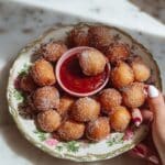 Donut Holes with Strawberry Dipping Sauce Recipe