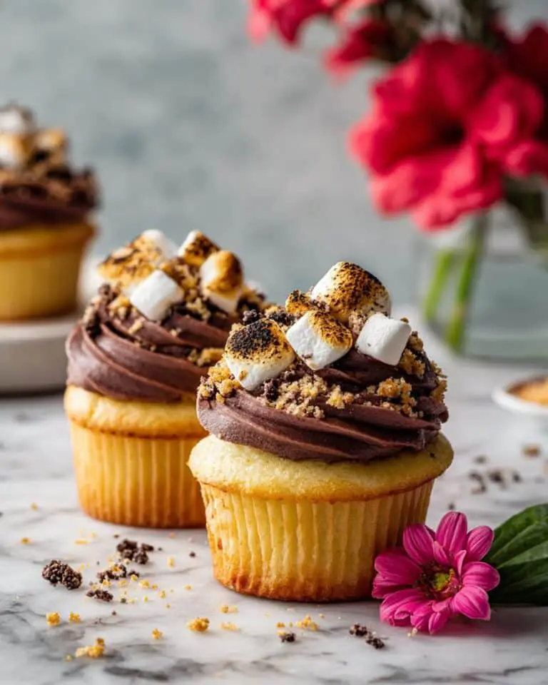 Vanilla Bean Cupcakes with Whipped Chocolate Marshmallow Frosting Recipe
