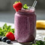 Creamy Acai Smoothie with Berries and Vegan Vanilla Protein Recipe