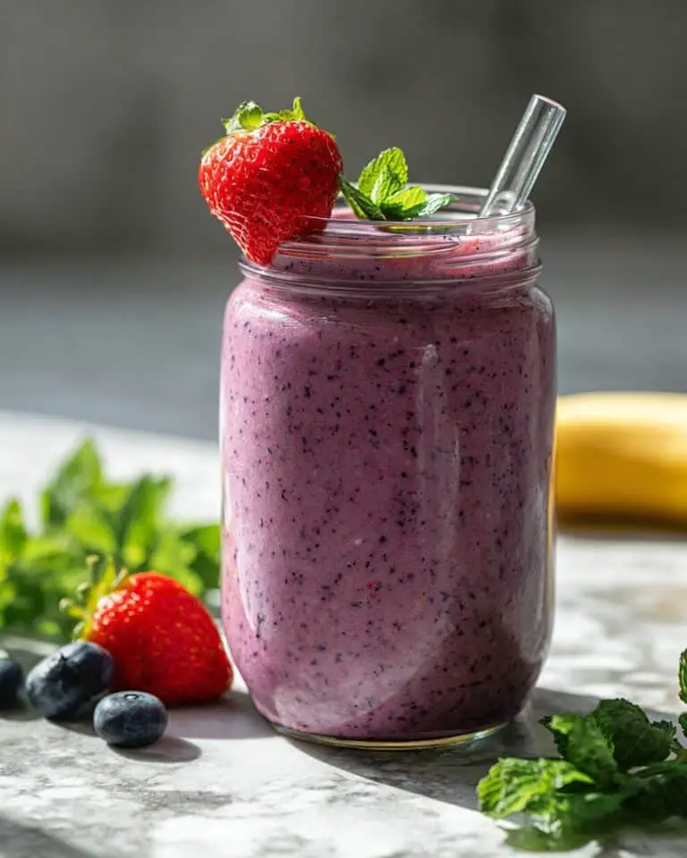 Creamy Acai Smoothie with Berries and Vegan Vanilla Protein Recipe