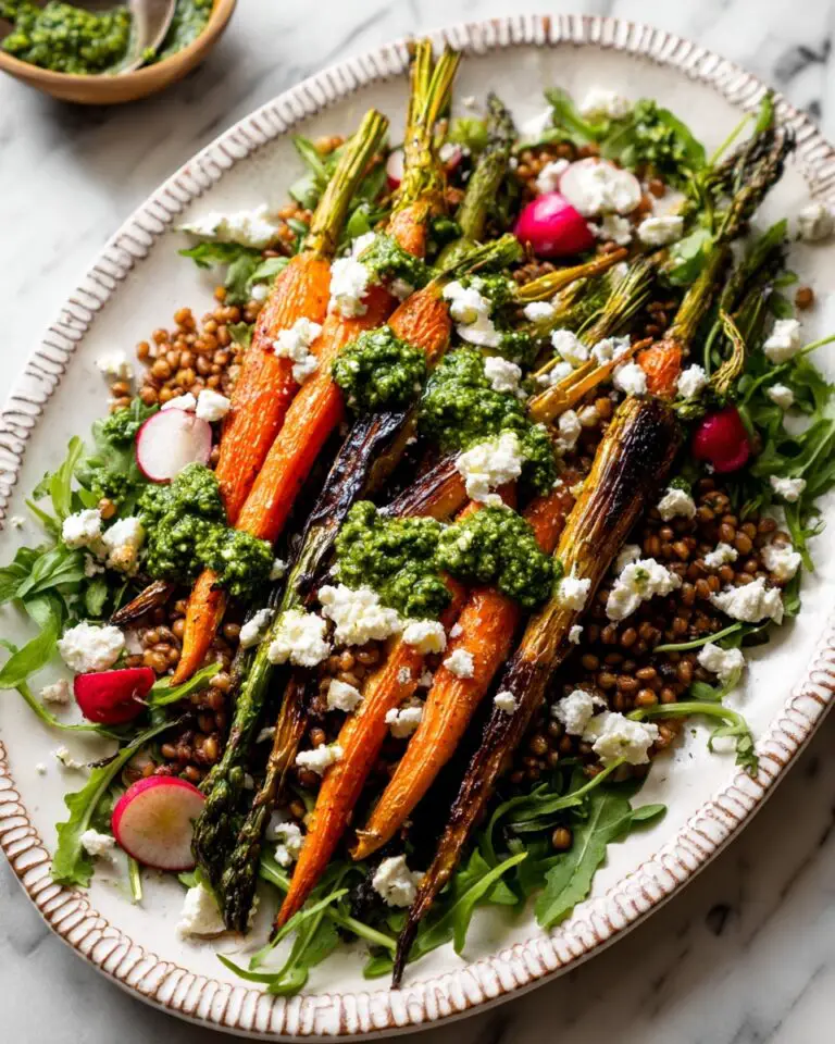 Roasted Spring Vegetable and Crispy Farro Salad Recipe