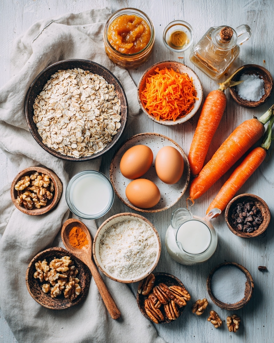The image shows a clear blender container with a blended mixture inside. The mixture is light brown with small flecks of darker brown and tiny orange spots, giving it a speckled look. The texture appears smooth but not fully even, with some small lumps visible throughout. The blender is set on a white marbled surface. Photo taken with an iphone --ar 4:5 --v 7