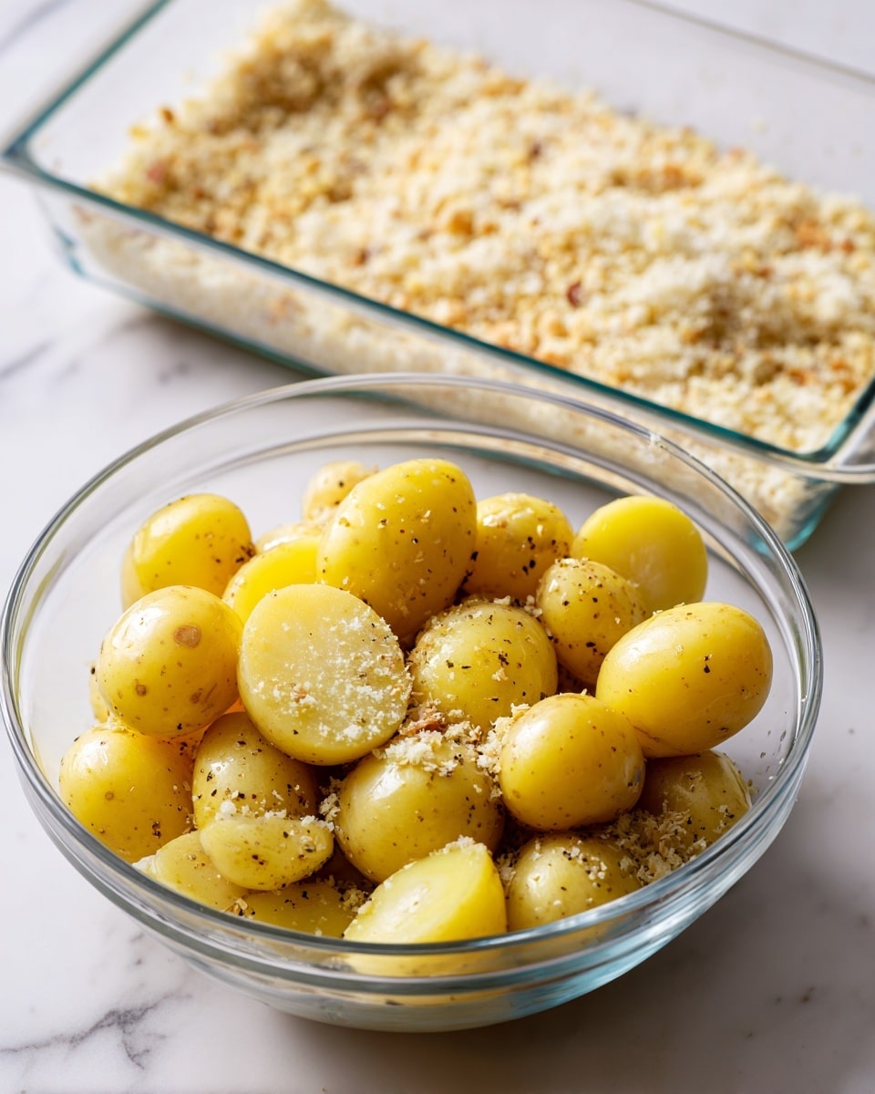 Crispy Parmesan Roasted Potatoes with Garlic, Lemon & Herbs Recipe - Recipe Image