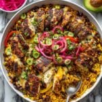 One Pan Southwest Chicken and Rice Fajita Skillet Recipe