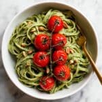 Pesto Zucchini Noodles with Roasted Cherry Tomatoes and Sunflower Seeds Recipe