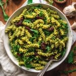 Pea Pesto Pasta with Sun-Dried Tomatoes & Arugula (Vegan + GF) Recipe