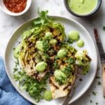 Roasted Cabbage Wedges with Green Chutney Recipe