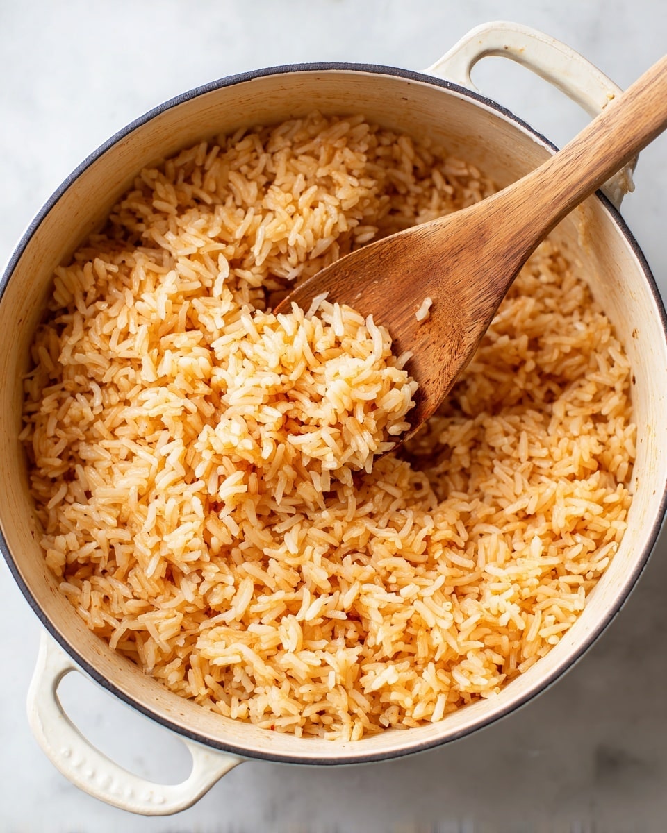A white skillet filled with cooked ground meat, showing small, crumbly brown pieces spread evenly across the pan's surface. A wooden spoon with a smooth texture rests on the meat in the center, slightly angled with some meat sticking to it. The background is a white marbled surface, giving a clean and bright look to the image photo taken with an iphone --ar 4:5 --v 7