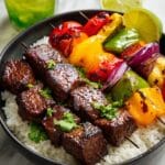 Steak Fajita Skewers with Cilantro Sauce Recipe