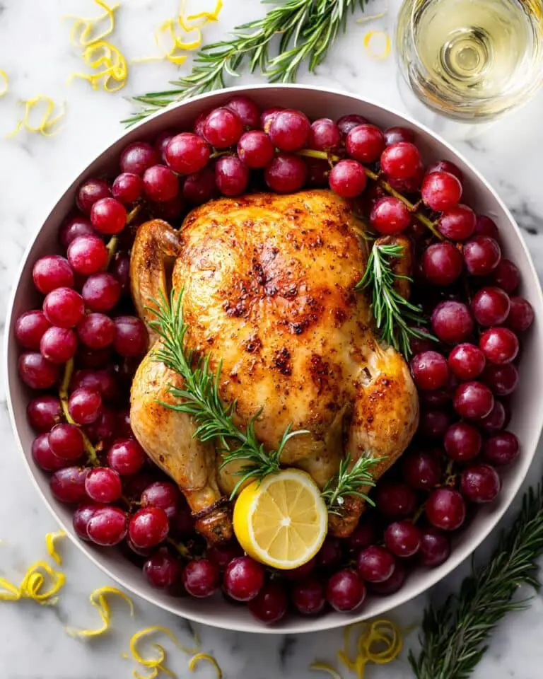 Rosemary Roasted Spatchcock Chicken with Grapes Recipe