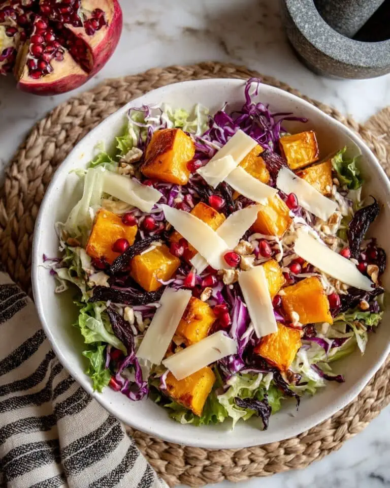 Winter Roasted Butternut Squash Salad with Kale, Pomegranate, and Candied Nuts Recipe