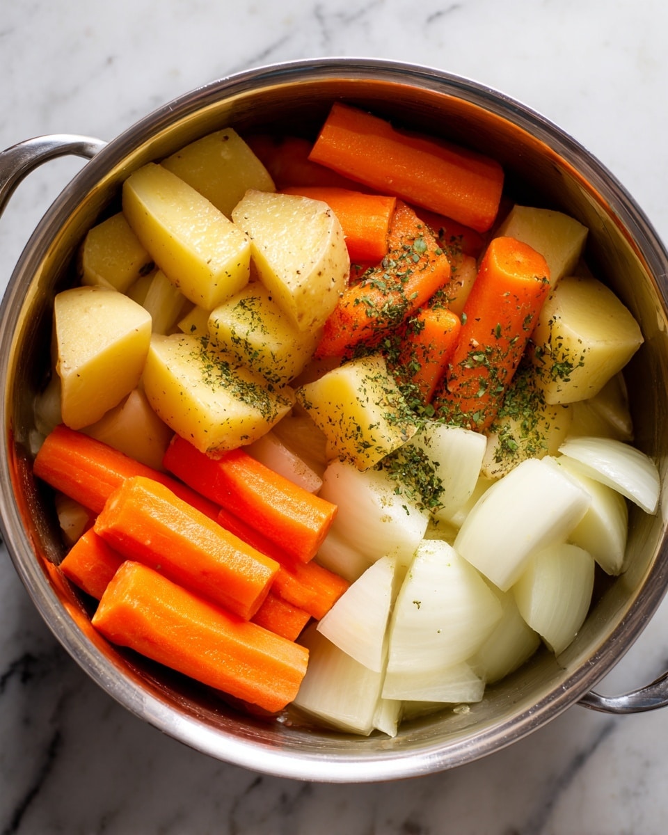 A single cooked steak with a brown, slightly crispy surface sprinkled with coarse black pepper and salt sits in the center of a black pan. The steak shows some light marbling of fat and has a thick, textured look with uneven edges. The pan has a golden handle and contains a small amount of oil glistening beneath the steak. The whole scene is set against a white marbled surface with soft lighting, creating a clean and simple background photo taken with an iphone --ar 4:5 --v 7