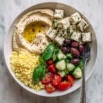 Vegan Greek Hummus Bowl with Tofu Feta Recipe