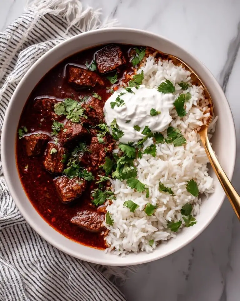 Hearty Chile Colorado Stew with Beef and Rich Red Chile Sauce Recipe