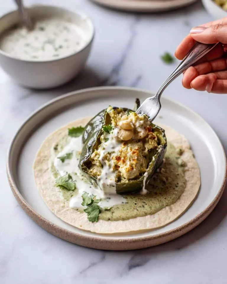 30-Minute Baked Chile Rellenos with Turkey and Jicama Recipe