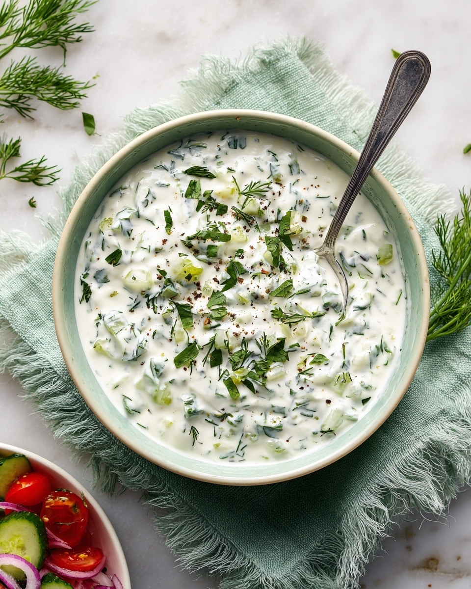 Spiced Chickpeas and Eggs with Herb Garlic Yogurt & Tomato Cucumber Salad Recipe - Recipe Image