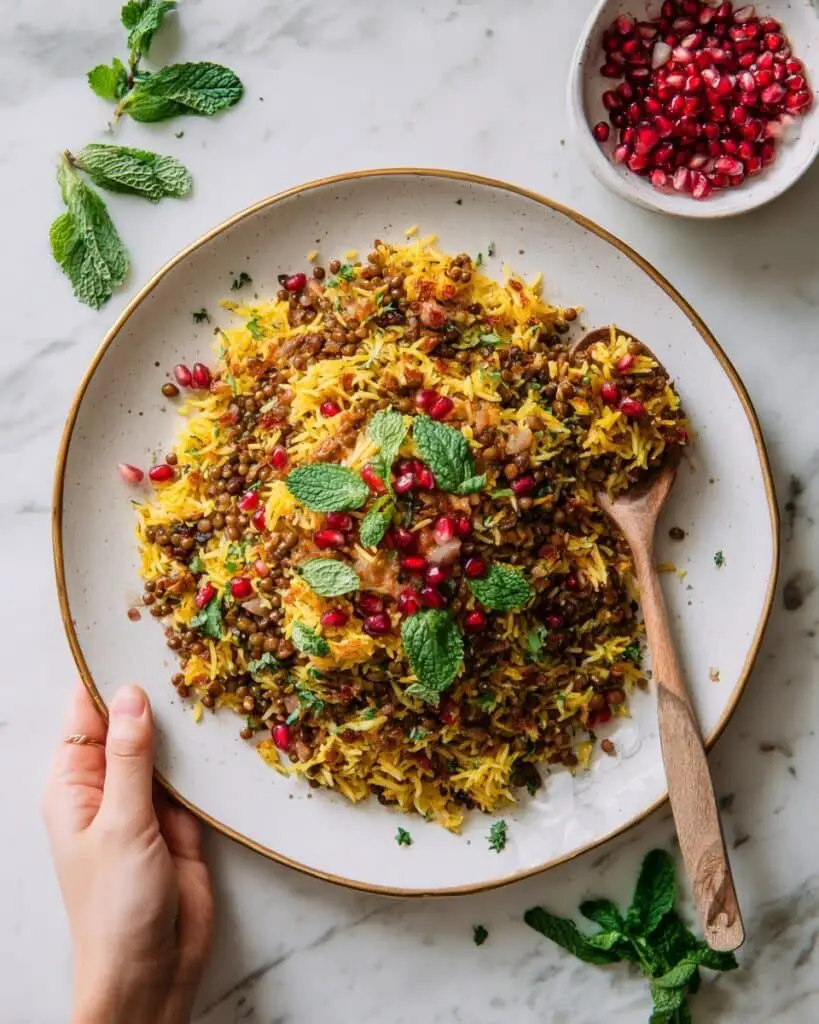 Lentil Rice Pilaf (Mujadara) Recipe