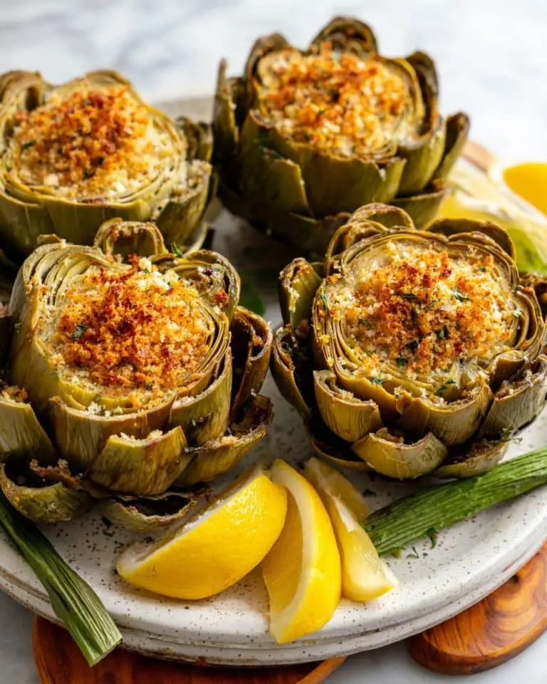 Stuffed Artichokes Braised in White Wine Recipe