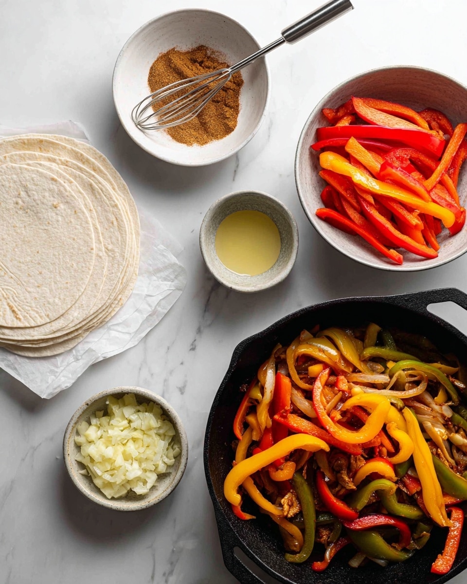 Easy Chicken Fajitas with Bell Peppers and Onions Recipe - Recipe Image
