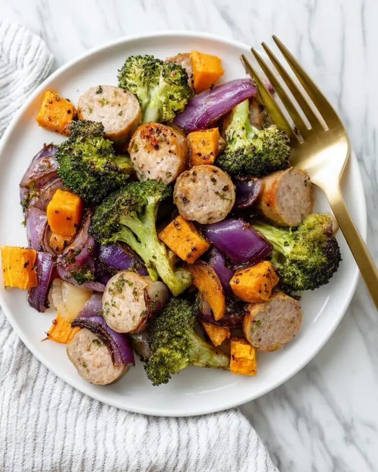 One Pan Roasted Veggie and Chicken Sausage Recipe